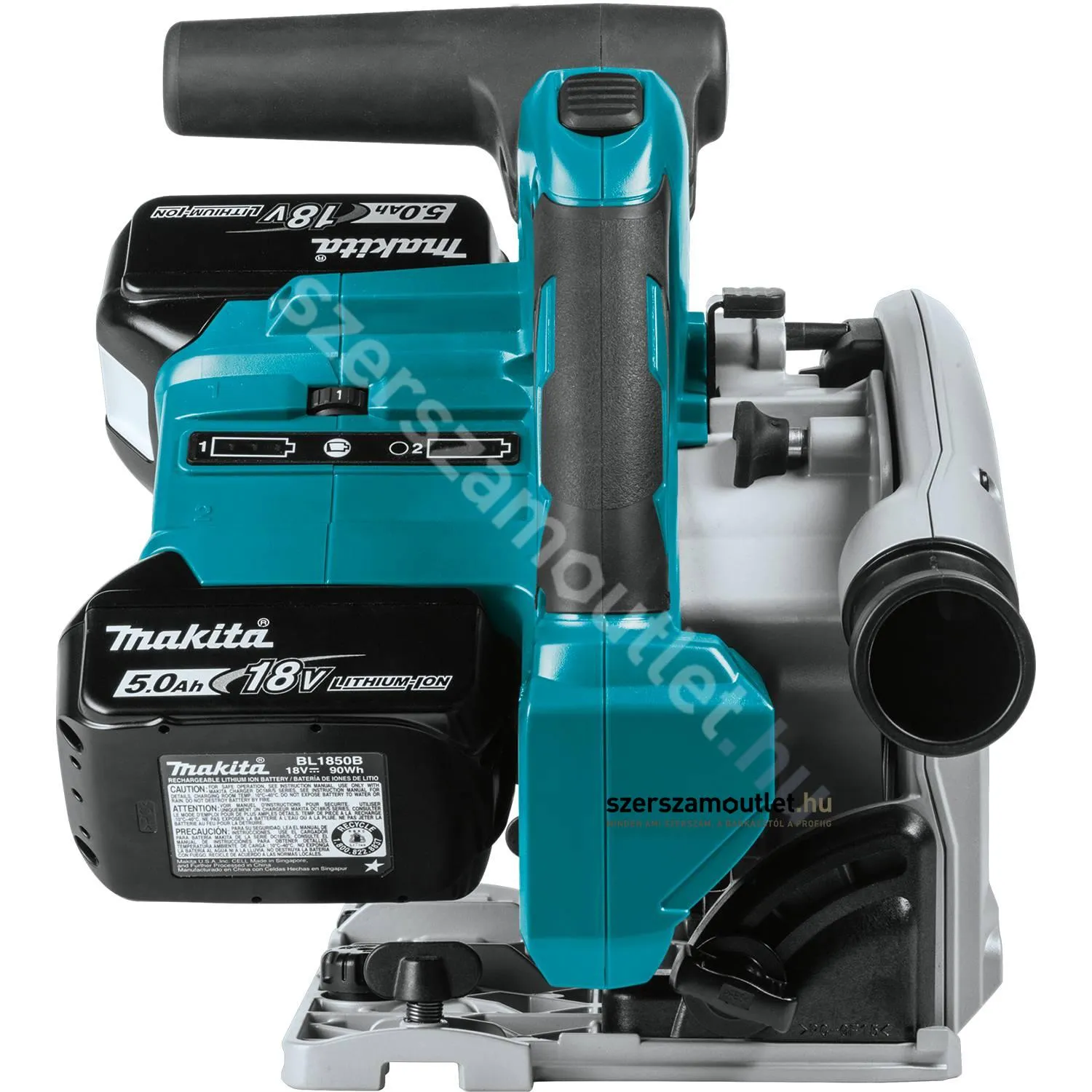 MAKITA DSP600Z Akkus szénkefementes merülő körfűrész (2x18V/165mm) (Akku és töltő nélkül!)