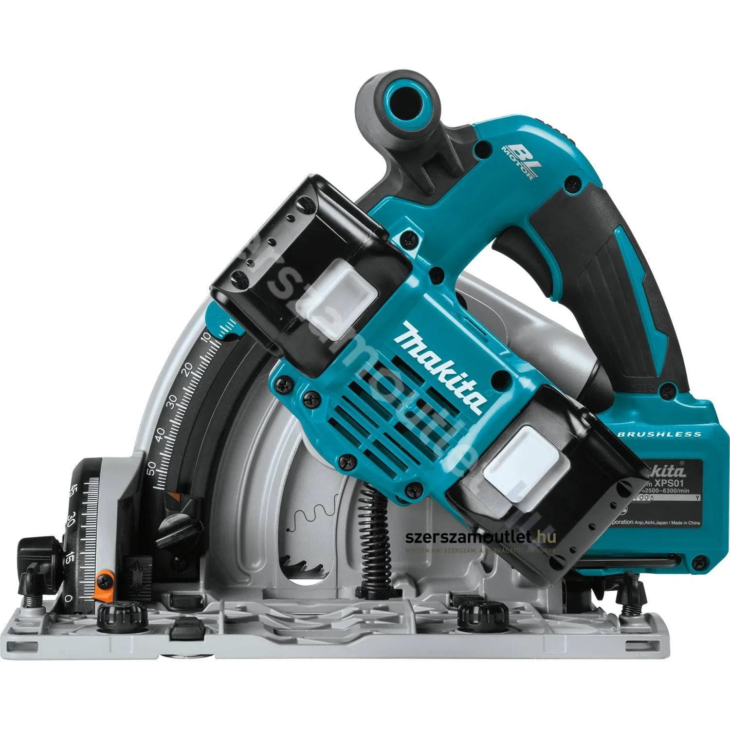 MAKITA DSP600Z Akkus szénkefementes merülő körfűrész (2x18V/165mm) (Akku és töltő nélkül!)