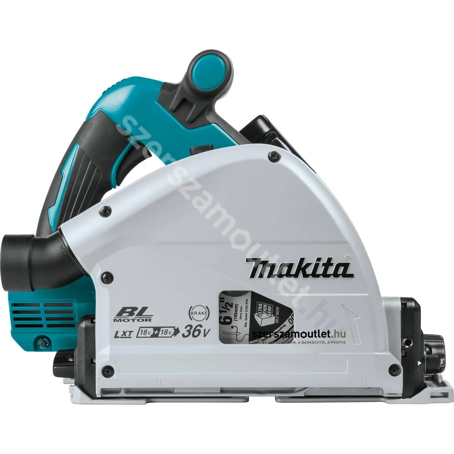 MAKITA DSP601ZU Akkus szénkefementes merülő körfűrész (36V/165mm) (Akku és töltő nélkül)
