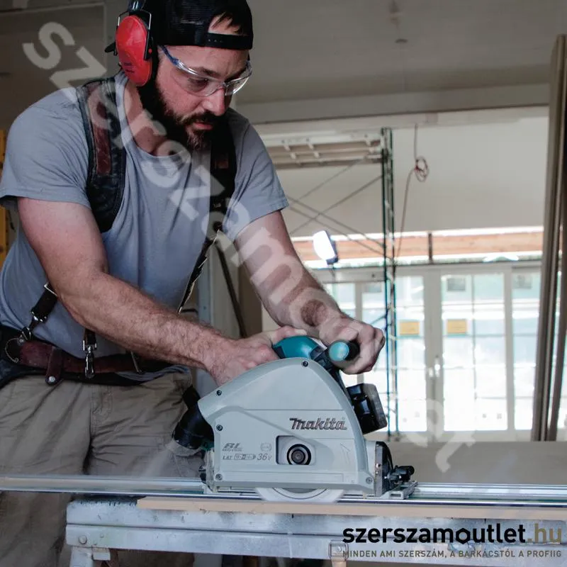 MAKITA DSP601ZU Akkus szénkefementes merülő körfűrész (36V/165mm) (Akku és töltő nélkül)