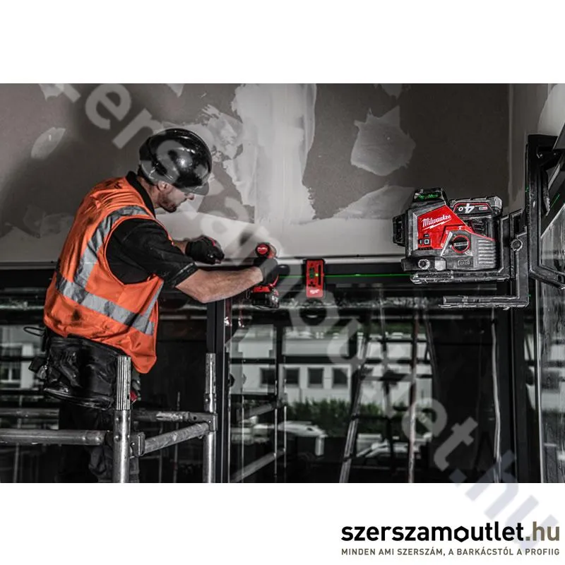 MILWAUKEE M12 3PL-401C Akkus 360° 3 síkú vonallézer ZÖLD, kofferben (1x4,0Ah/12V) (4933478102)