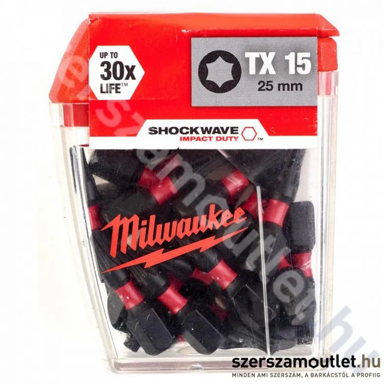 MILWAUKEE SHOCKWAVE TX15x25mm bithegy (25db) (4932430873)