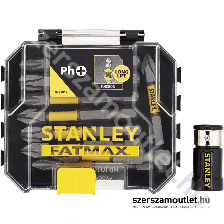 STANLEY SFM 10 részes 50mm Torsion PH bit készlet + mágneses csavarrögzítő (STA88564-XJ)