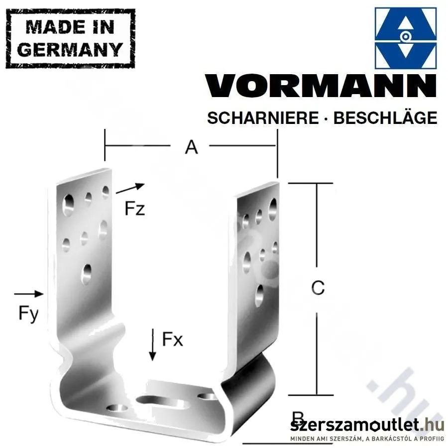 VORMANN Oszloptalp fúrható erősített 101x60x125mm